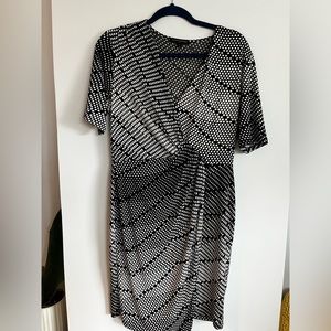 Banana Republic. Faux wrap dress. Black and white. Size medium.